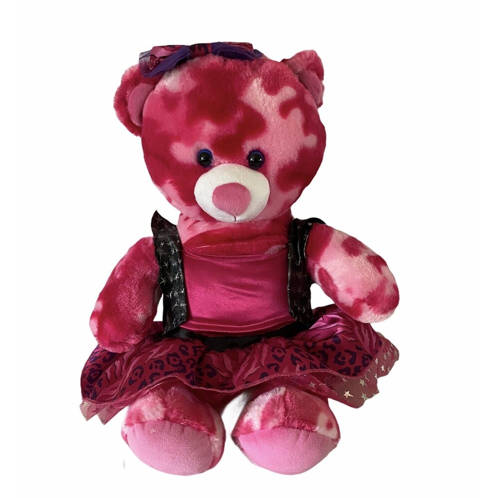 Build a Bear 17” Plush Teddy Pink Camouflage Camo Stuffed Animal w/Outfit BAB